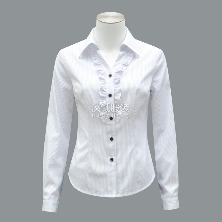 新款高档职业女装修身白领衬衣_款式_图片(图1)